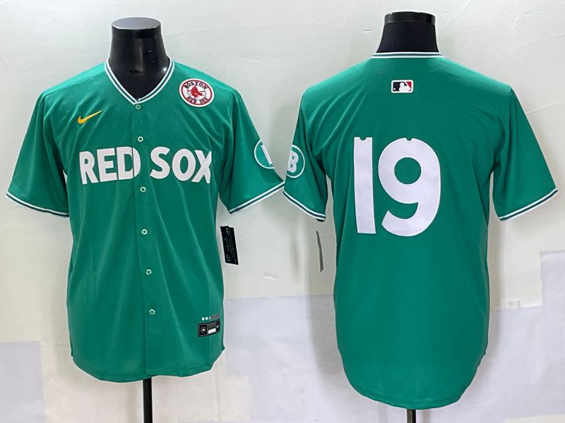 Men 2025 Boston Red Sox #19 No Name Dark Green Joint Name Nike MLB Jersey style 9->boston red sox->MLB Jersey